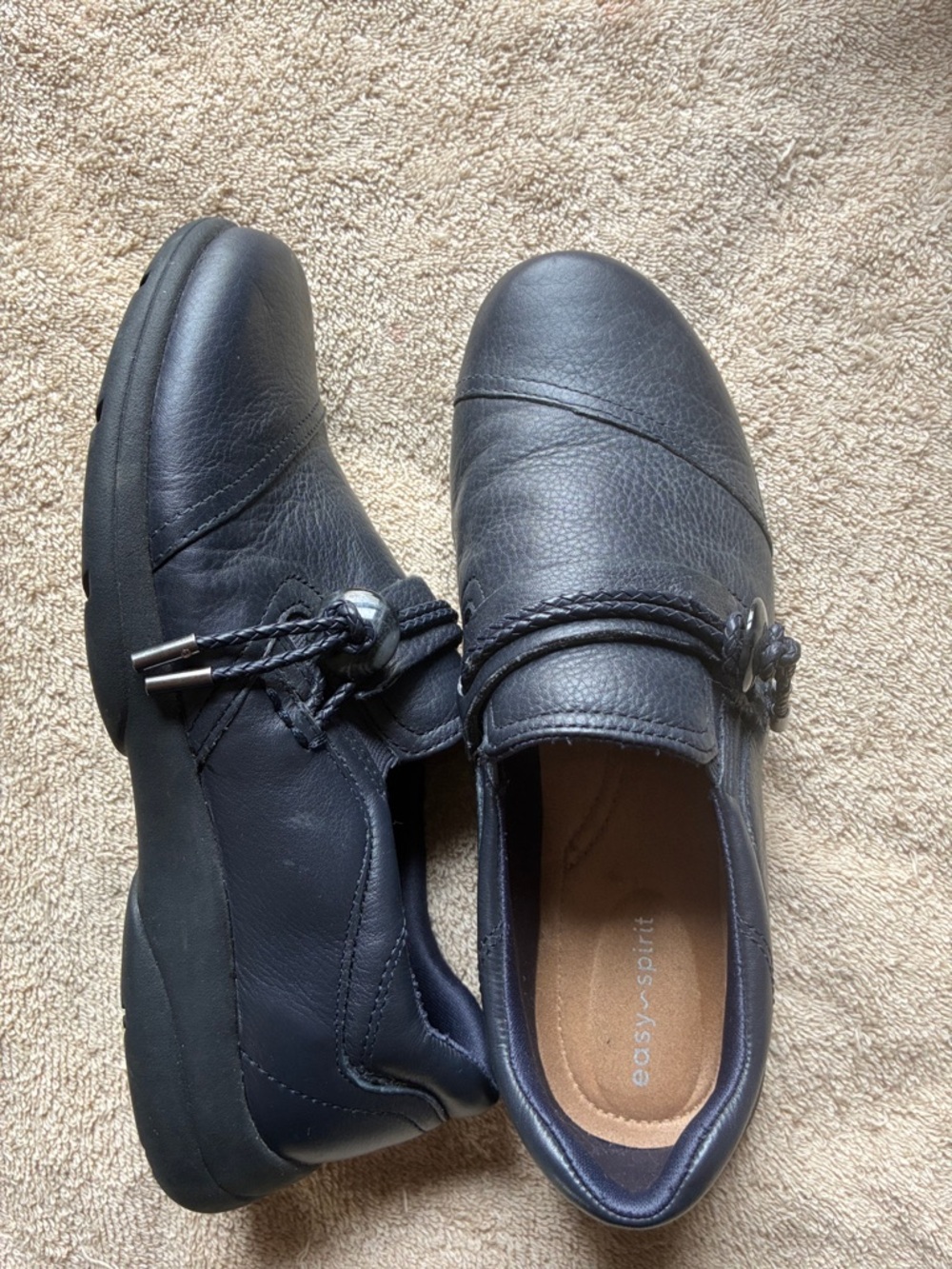 Easy Spirit 7.5 Navy Braided Slip-On Loafers
